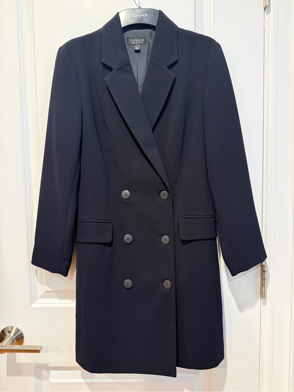TOPSHOP Navy Double-Breasted Blazer Dress